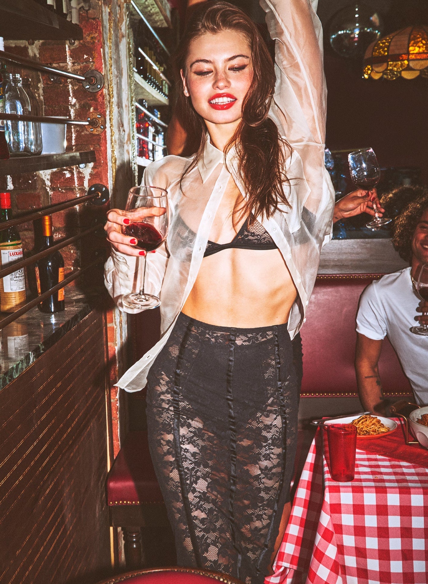 Le Stretch Lace Pencil Skirt