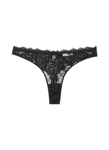 Black - Bianca Lace Thong | Fleur du Mal - DEMO