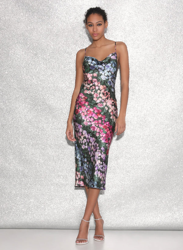 Rose stripe - Cowl Neck Slip Dress | Fleur du Mal - DEMO