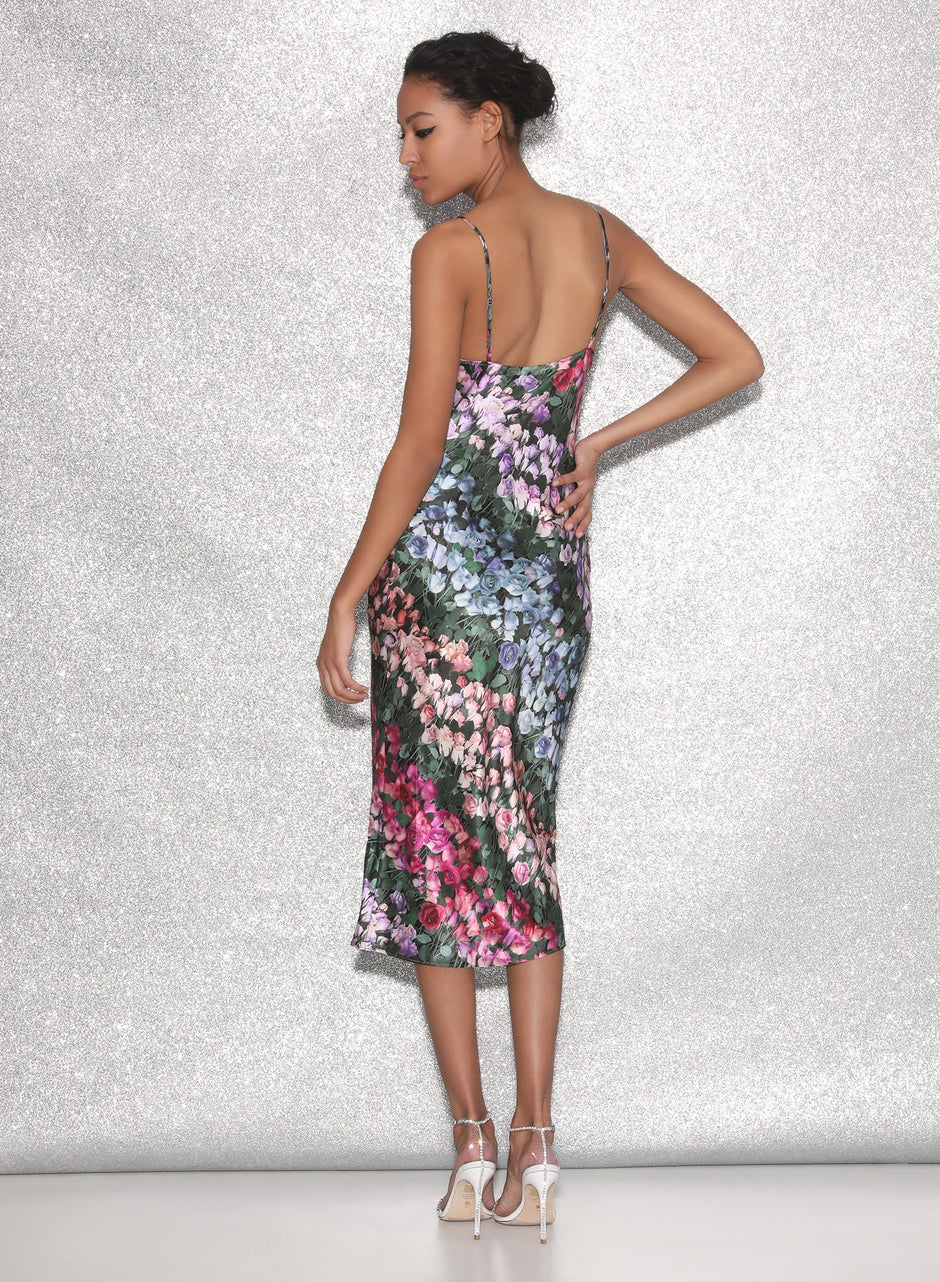 Rose stripe - Cowl Neck Slip Dress | Fleur du Mal - DEMO