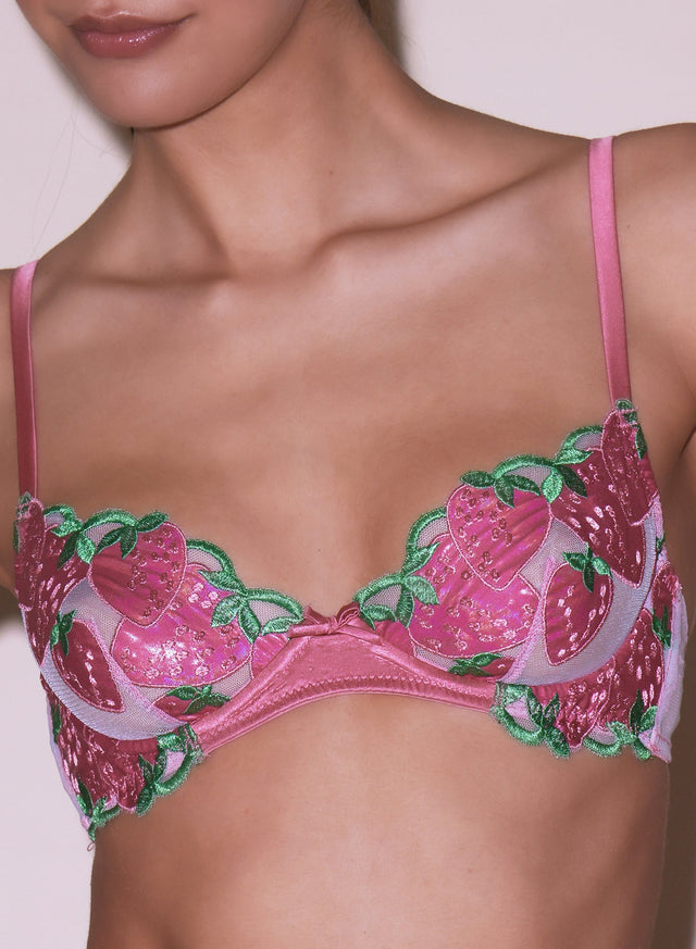 Pink cadillac - Wild Strawberry Demi Bra | Fleur du Mal - DEMO