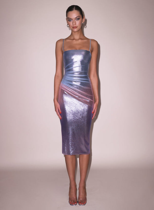 Blue metallic ombre - Ombré Shine Dress | Fleur du Mal - DEMO