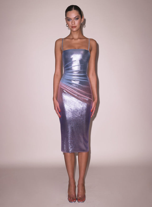 Blue metallic ombre - Ombré Shine Dress | Fleur du Mal - DEMO