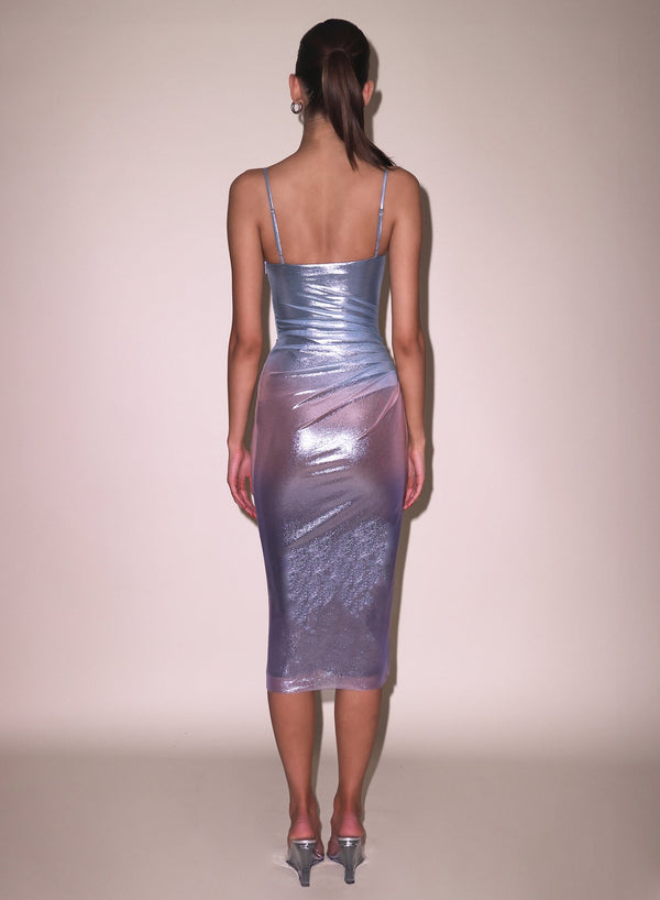 Blue metallic ombre - Ombré Shine Dress | Fleur du Mal - DEMO