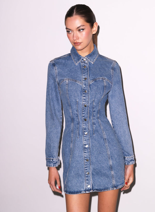 Acid denim blue - Denim Shirt Dress | Fleur du Mal - DEMO