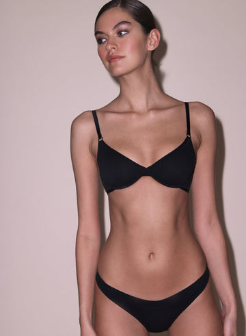 Black - Le Stretch Micro Demi Bra | Fleur du Mal - DEMO