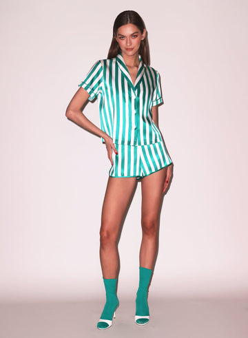 Riviera stripe - Riviera Stripe PJ Top | Fleur du Mal - DEMO