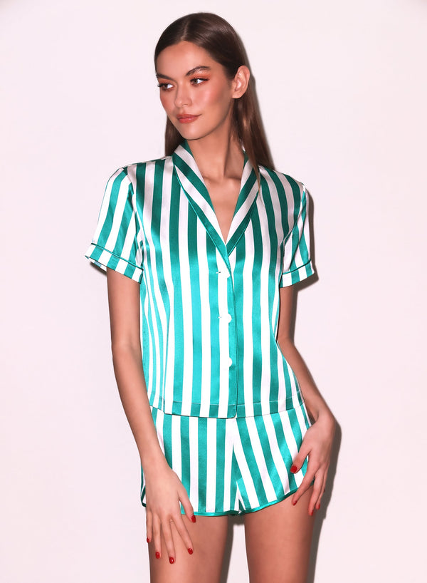 Riviera stripe - Riviera Stripe PJ Top | Fleur du Mal - DEMO