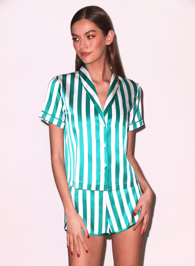 Riviera stripe - Riviera Stripe PJ Short | Fleur du Mal - DEMO