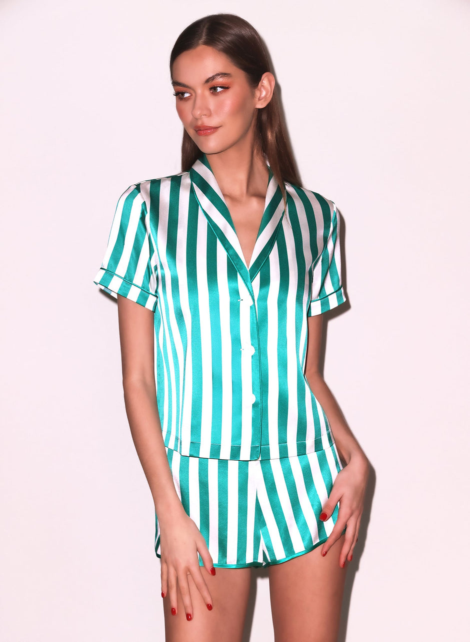 Riviera stripe - Riviera Stripe PJ Short | Fleur du Mal - DEMO