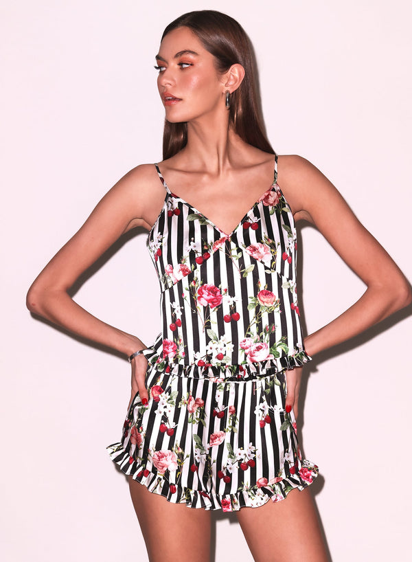 Cherry rose - Cherry Rose Ruffle Cami | Fleur du Mal - DEMO