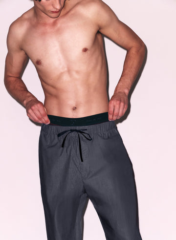 Black smoke - Poplin PJ Pant | Fleur du Mal - DEMO