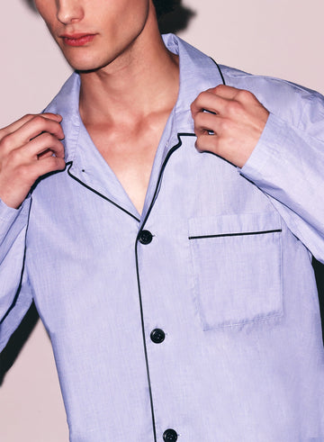 Pacific blue - Poplin PJ Top | Fleur du Mal - DEMO