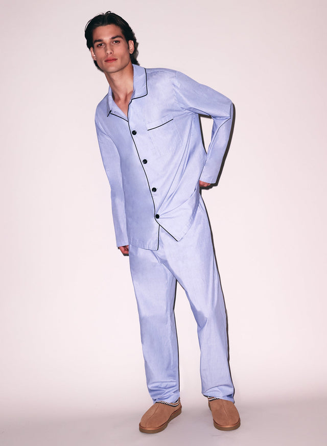 Pacific blue - Poplin PJ Pant | Fleur du Mal - DEMO