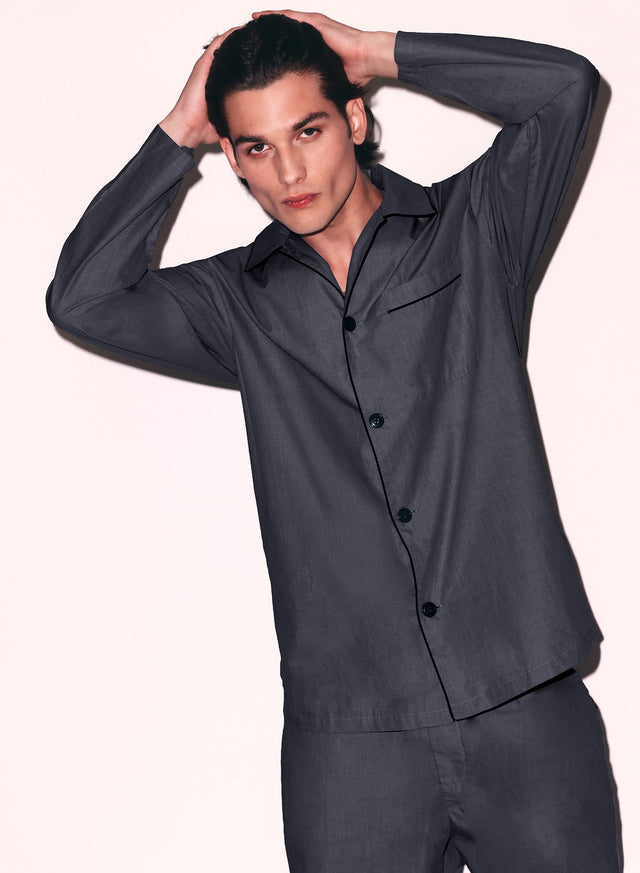 Black smoke - Poplin PJ Top | Fleur du Mal - DEMO