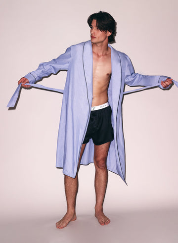 Pacific blue - Poplin Robe | Fleur du Mal - DEMO