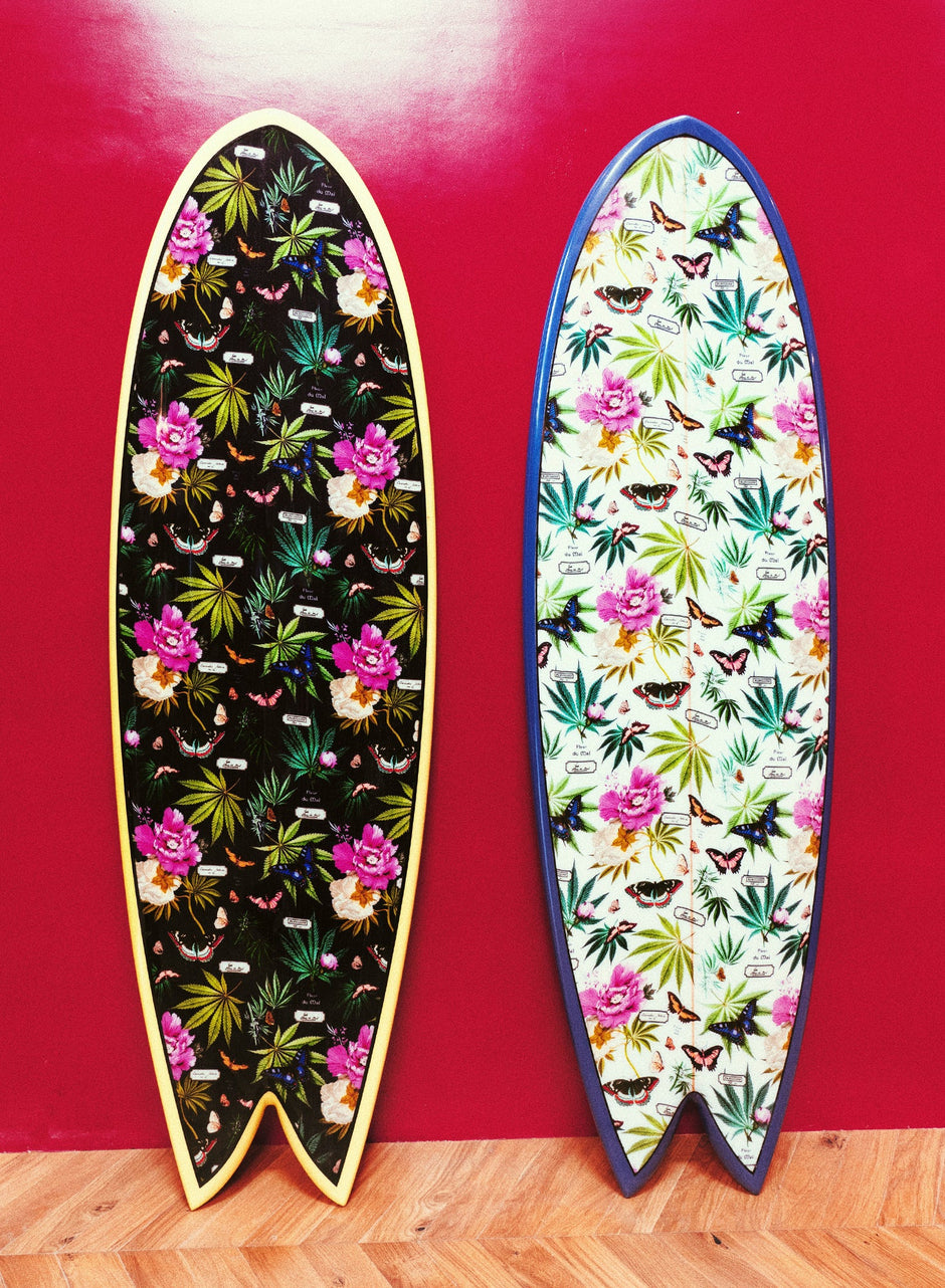 White botanical - Fleur du Mal Surfboard | Fleur du Mal - DEMO