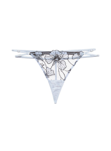Crystal blue - Harper Embroidery V-String | Fleur du Mal - DEMO