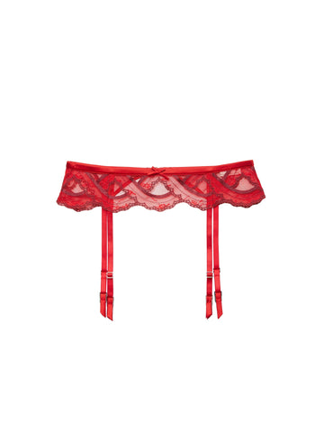 Rouge - Hendrix Embroidery Garter Belt | Fleur du Mal - DEMO