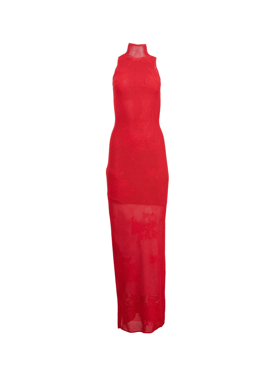 Ruby red - Lace Pointelle Racer Dress | Fleur du Mal - DEMO
