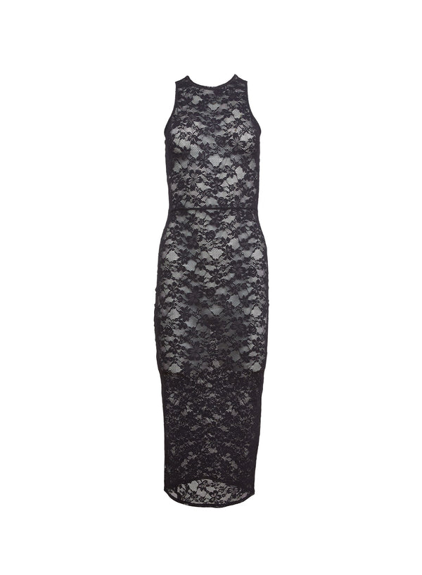 Black - Le Stretch Lace Racer Tank Dress | Fleur du Mal - DEMO