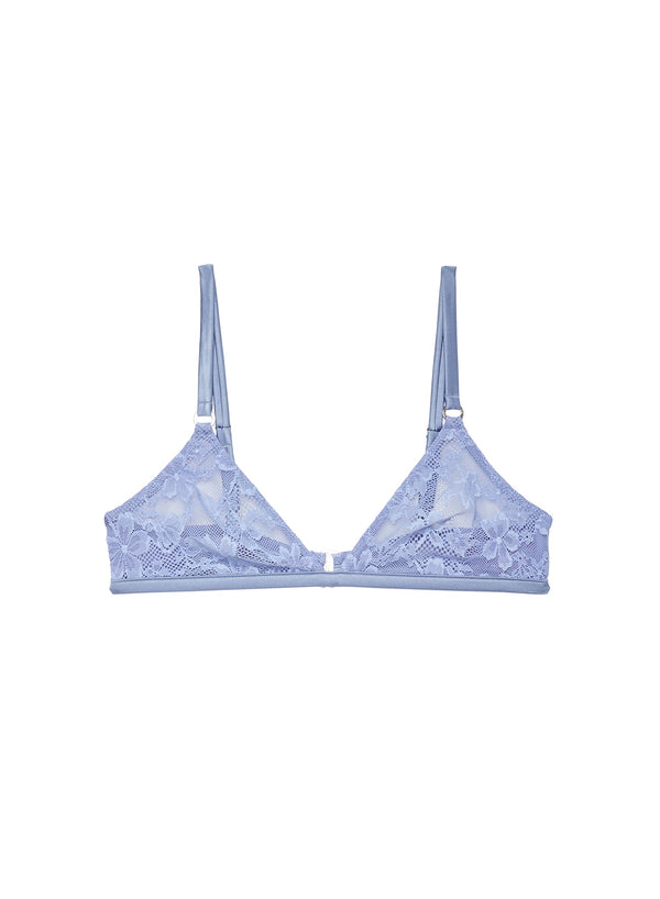 Denim blue - Le Stretch Lace Triangle Bra | Fleur du Mal - DEMO