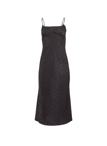 Black - Pansy Jacquard Ruched Bust Dress | Fleur du Mal - DEMO