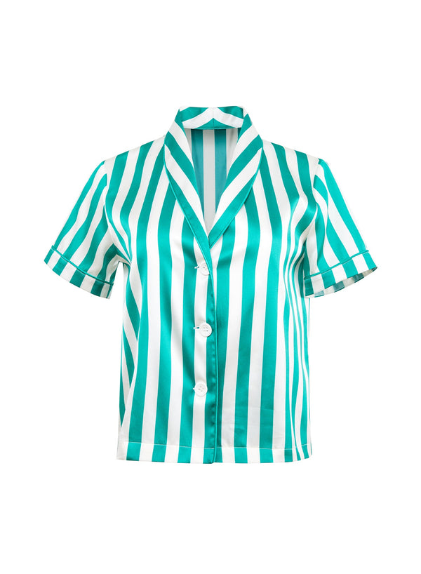 Riviera stripe - Riviera Stripe PJ Top | Fleur du Mal - DEMO