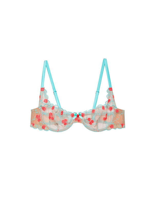 Bright jade - Rose & Vine Embroidery Balconette | Fleur du Mal - DEMO