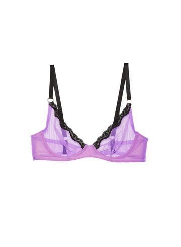 Spring lavender - Sheer Tulle Demi Bra | Fleur du Mal - DEMO