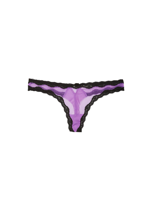 Spring lavender - Sheer Tulle Thong | Fleur du Mal - DEMO