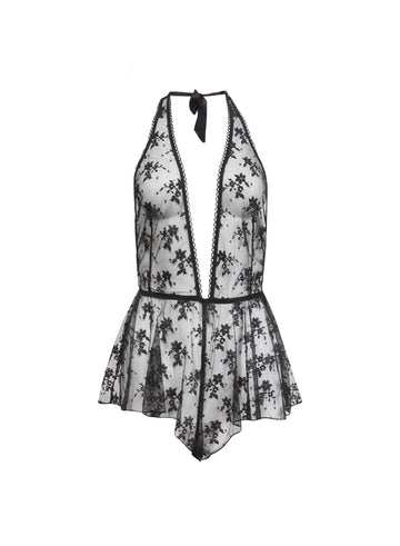Black - Untie Me Playsuit | Fleur du Mal - DEMO