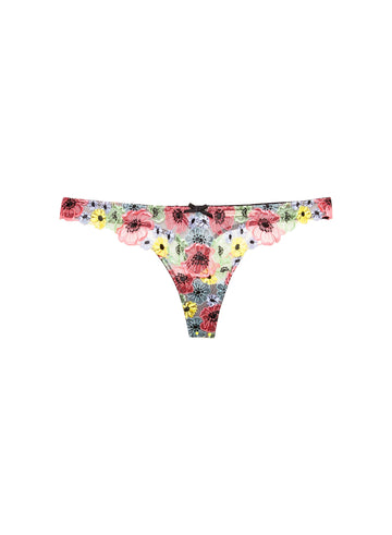 Multi - Azalea Embroidery Thong | Fleur du Mal - DEMO