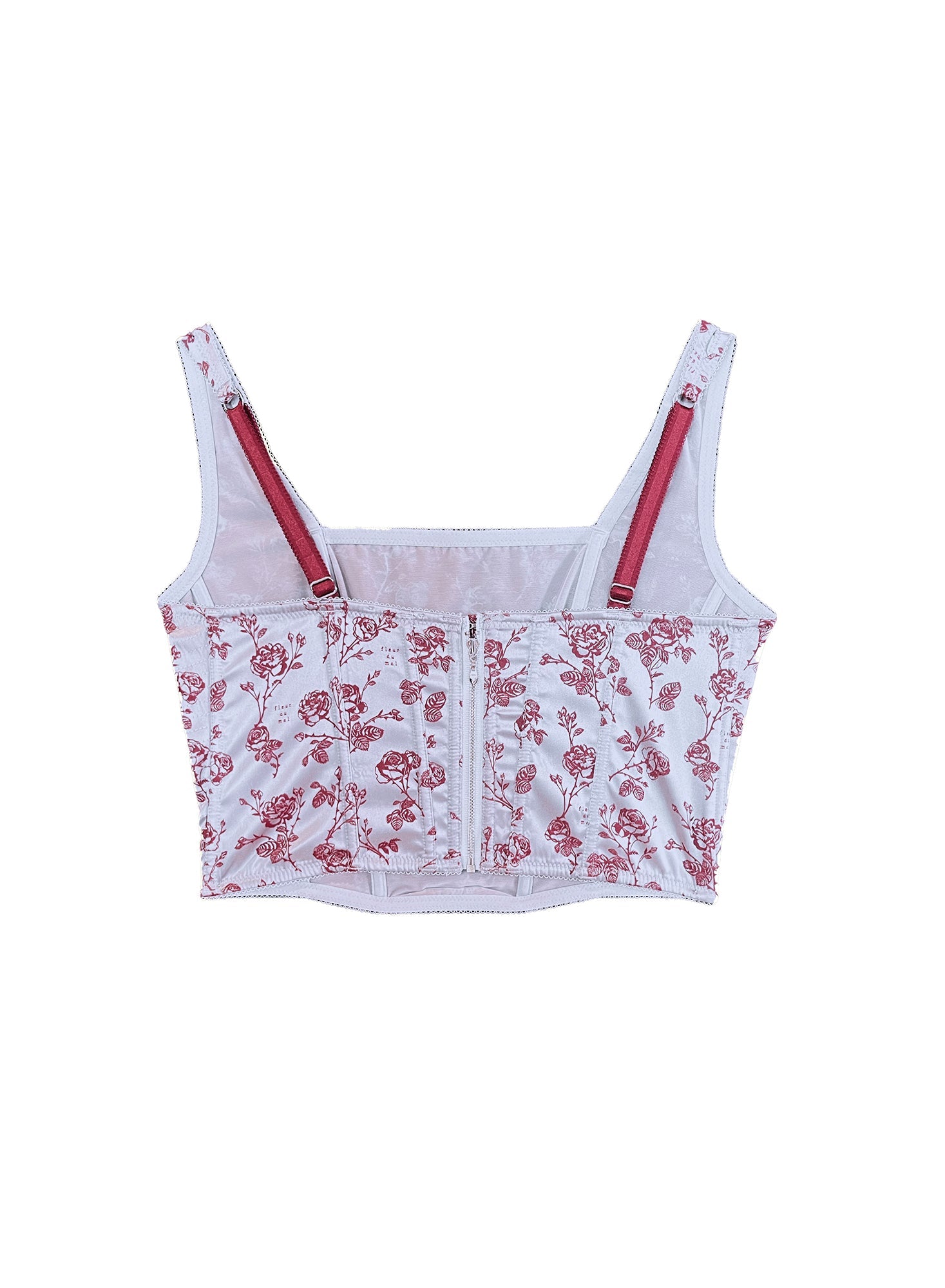 Rose Jacquard Corset Top Back View