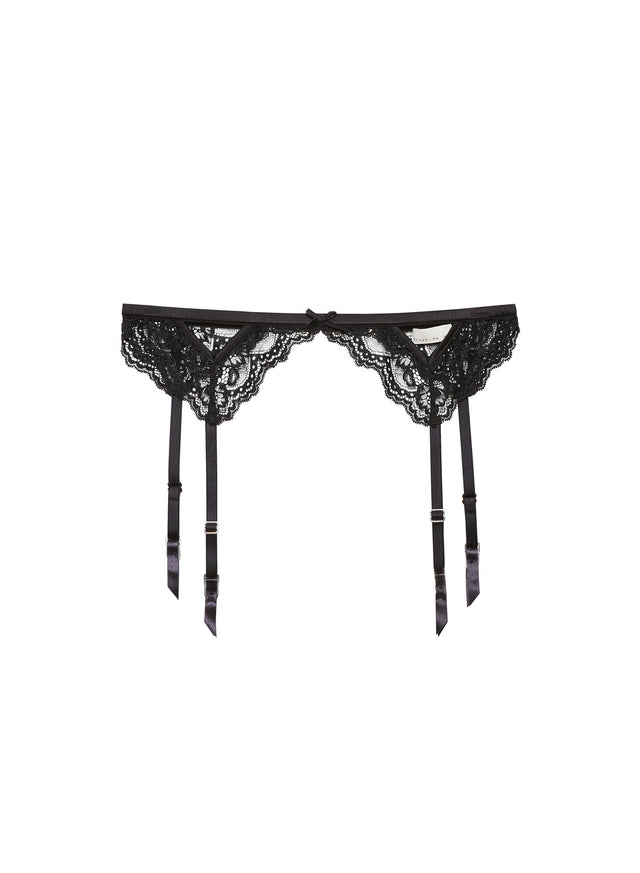 Black - Bianca Lace Garter Belt | Fleur du Mal - DEMO
