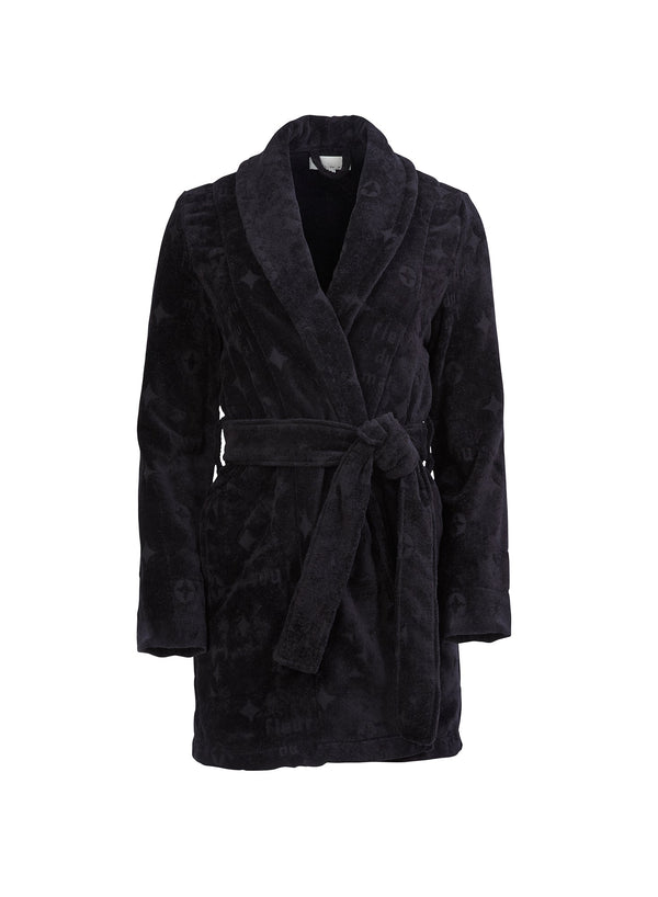 Black - Terrycloth Short Robe | Fleur du Mal - DEMO