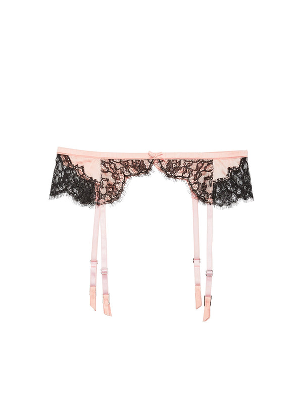 Bleached apricot - Iris Lace Garter Belt | Fleur du Mal - DEMO
