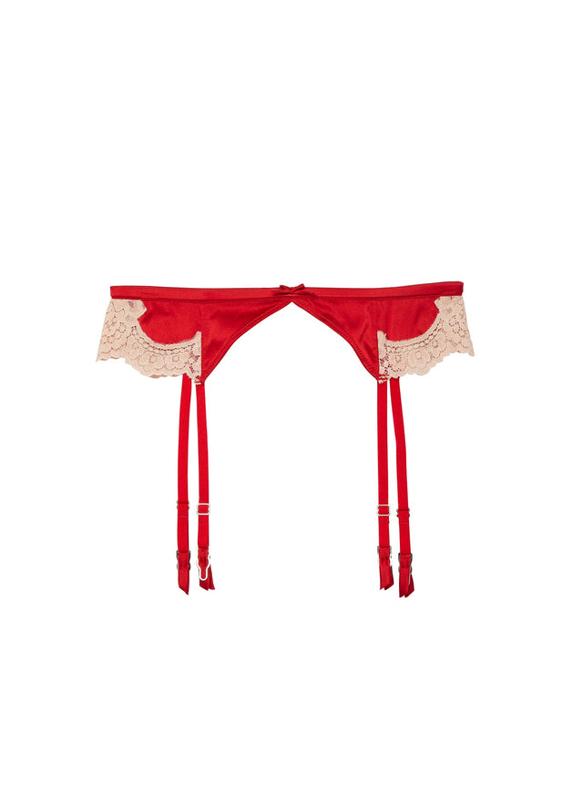 Rouge - James Lace Garter Belt | Fleur du Mal - DEMO