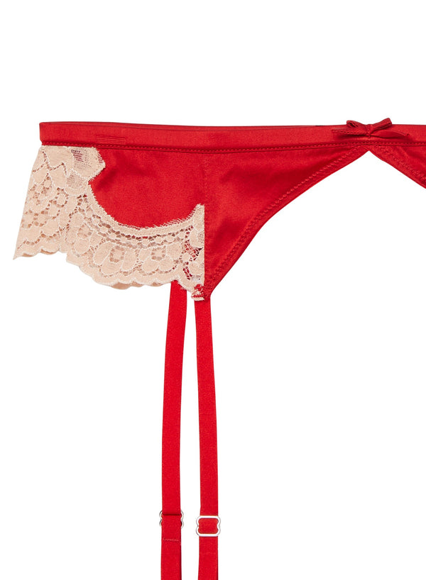 Rouge - James Lace Garter Belt | Fleur du Mal - DEMO