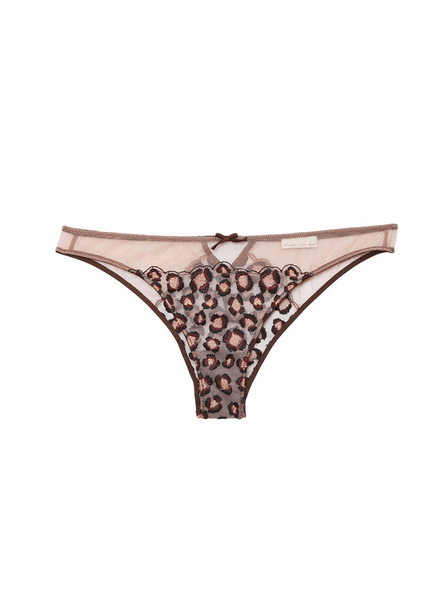 Chocolat - Leopard Embroidery Cheeky | Fleur du Mal - DEMO