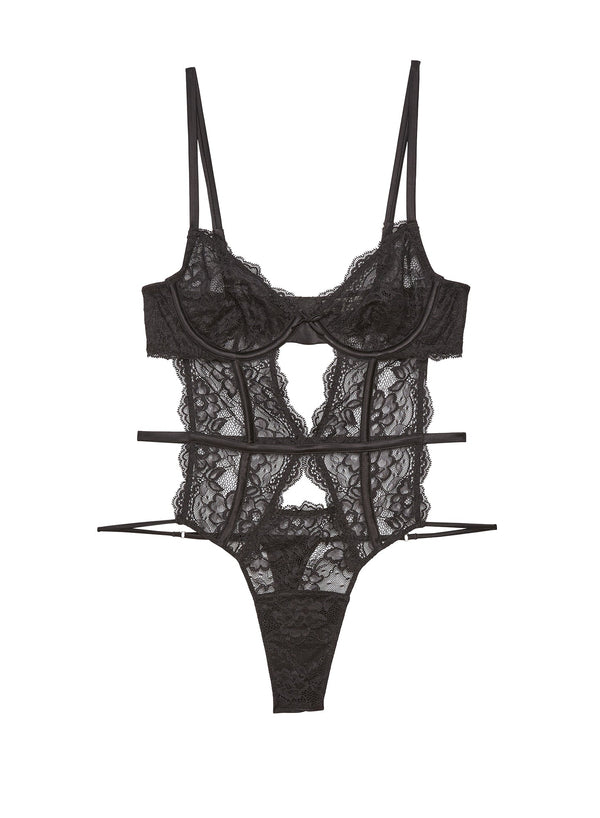 Black - Naomi Lace Bodysuit | Fleur du Mal - DEMO