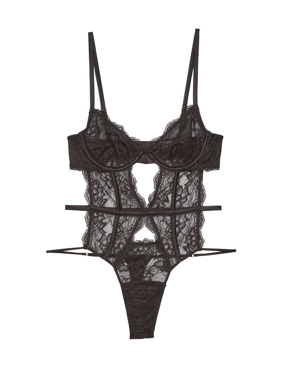 Black - Naomi Lace Bodysuit | Fleur du Mal - DEMO