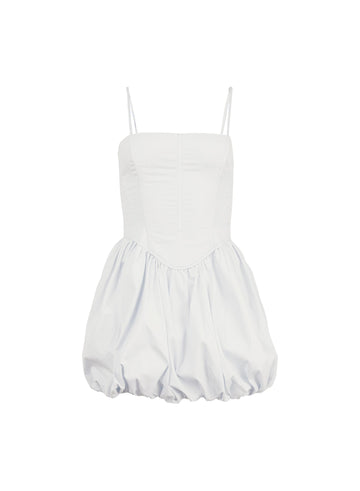 White - Poplin Bubble Dress | Fleur du Mal - DEMO