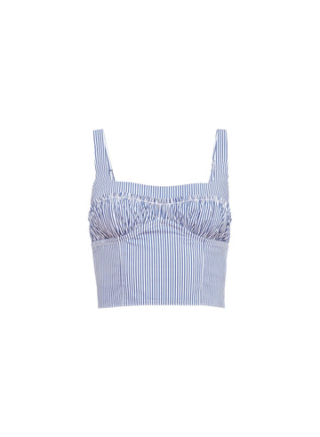 Oxford stripe - Poplin Bustier Top | Fleur du Mal - DEMO