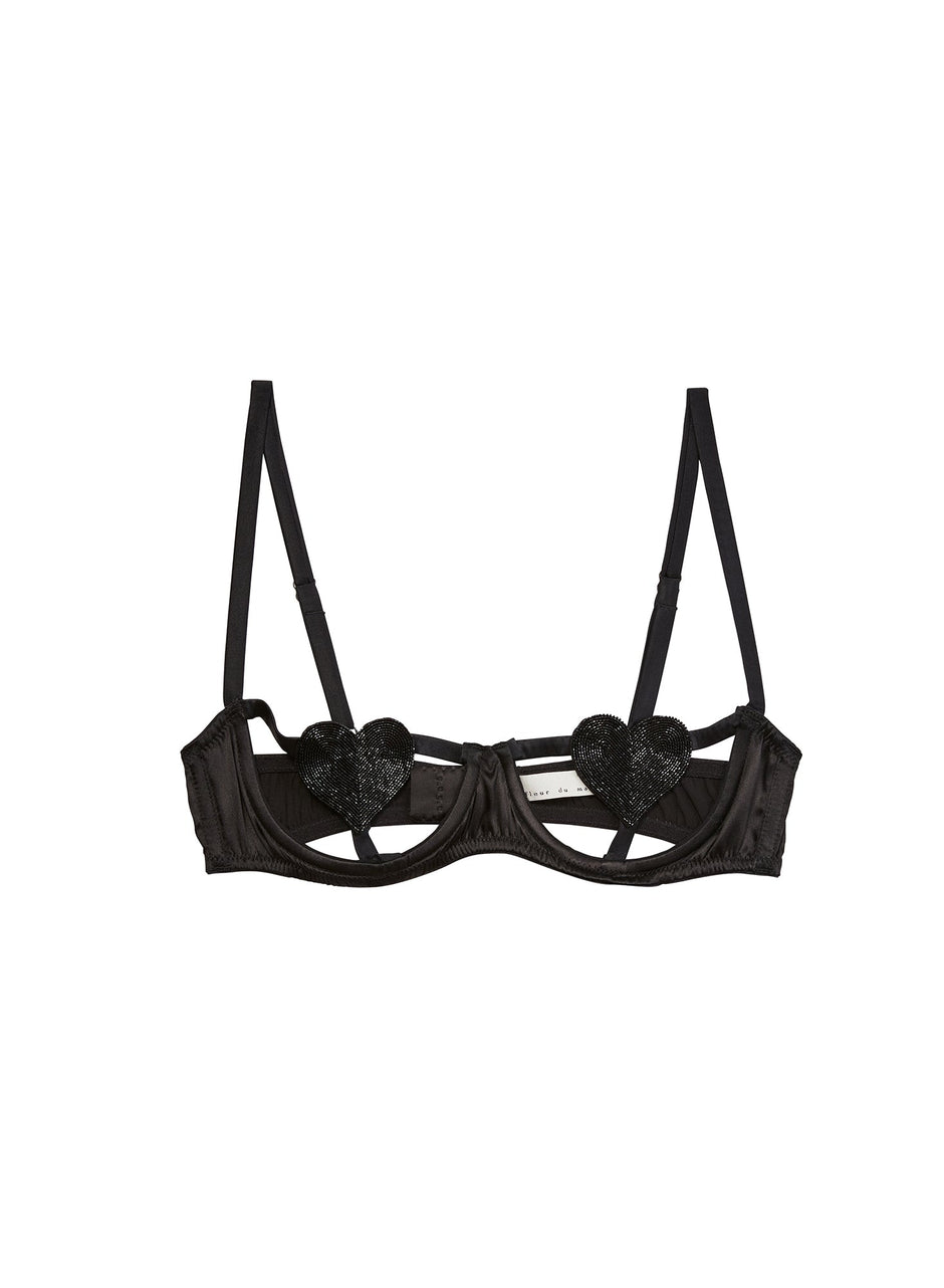 Black - Queen of Hearts Balconette | Fleur du Mal - DEMO