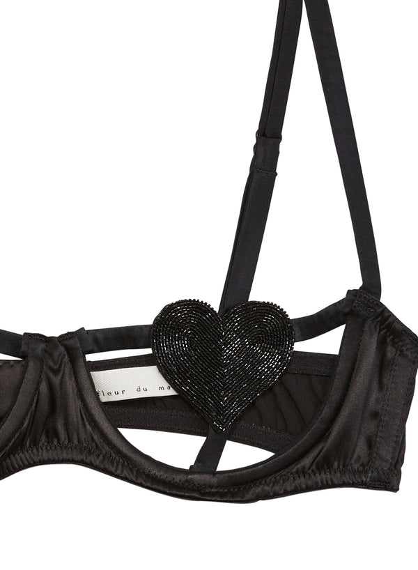 Black - Queen of Hearts Balconette | Fleur du Mal - DEMO