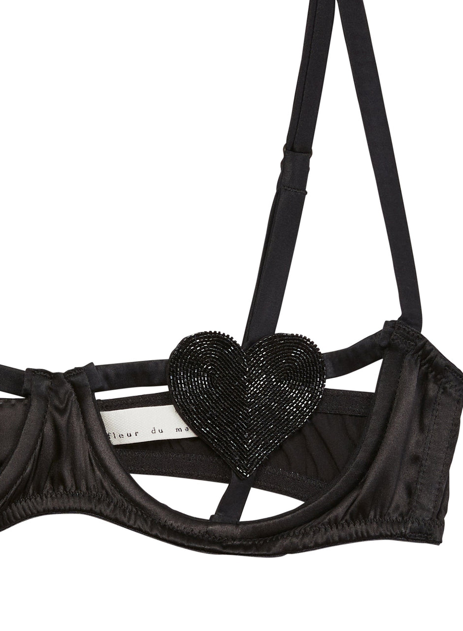 Black - Queen of Hearts Balconette | Fleur du Mal - DEMO