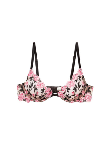 Black - Roses & Thorns Demi Bra | Fleur du Mal - DEMO