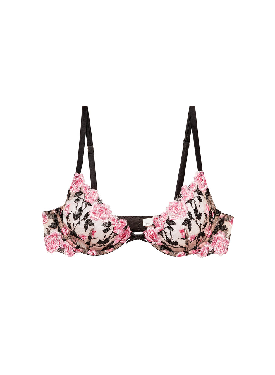 Black - Roses & Thorns Demi Bra | Fleur du Mal - DEMO