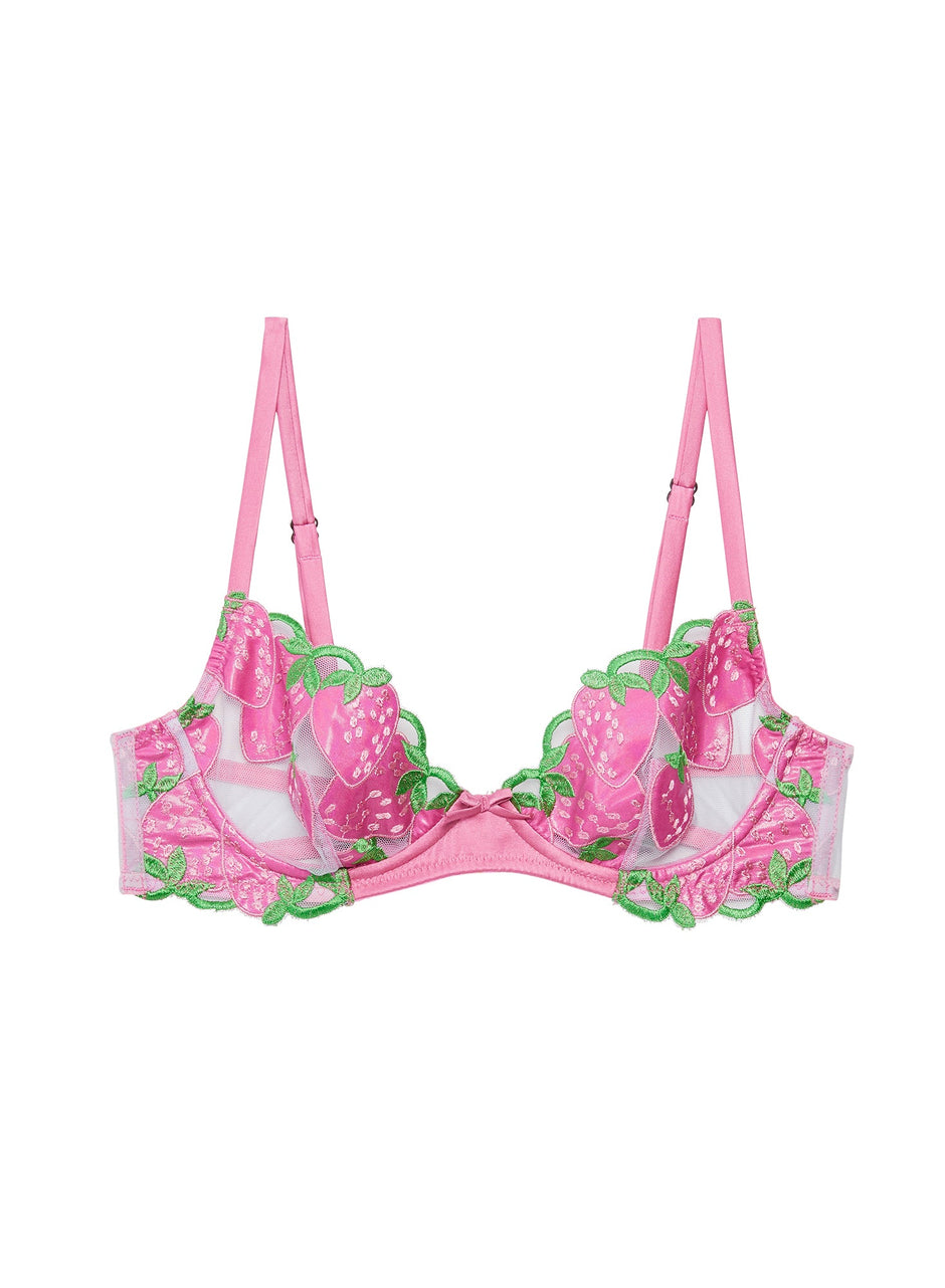 Pink cadillac - Wild Strawberry Demi Bra | Fleur du Mal - DEMO